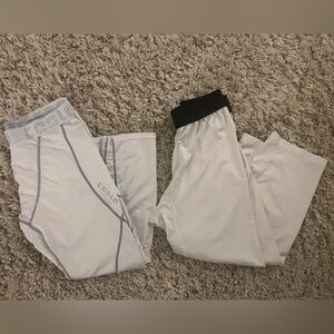 Adult large men’s compression White Bottoms 3/4